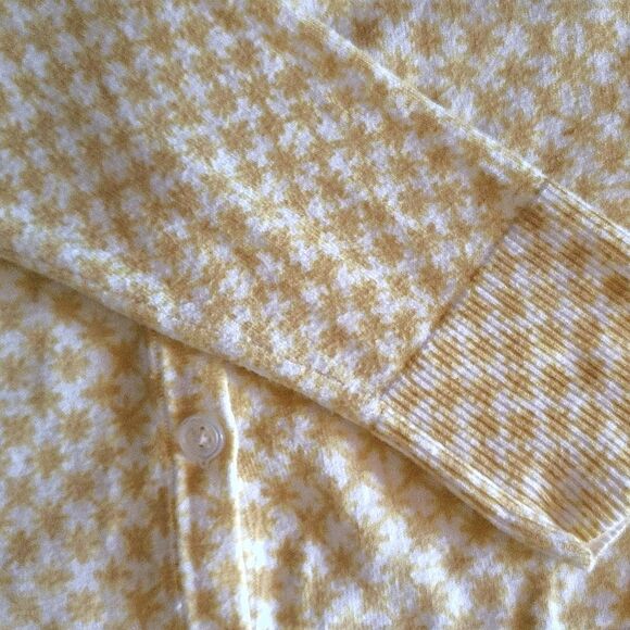 Merona White Yellow Printed Button Front Sweater Cardigan Plussize XXL - Picture 4 of 11